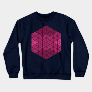 Pink Abstract Triangle Sacred Geometry Design Crewneck Sweatshirt